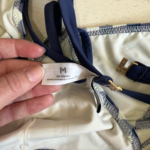 Solid & Striped The Morgan Bikini Top Navy Gingham - Picture 8 of 9